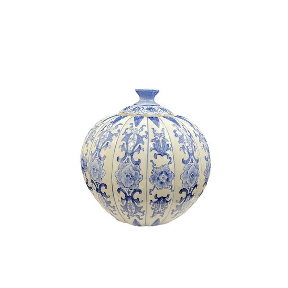 1990s vintage Chinese Large blue and white ginger jar, decorative Size 14" - Picture 4 of 12